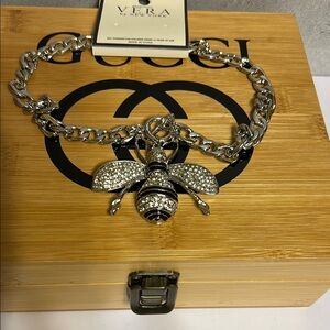 Silver Bee Pendant Necklace